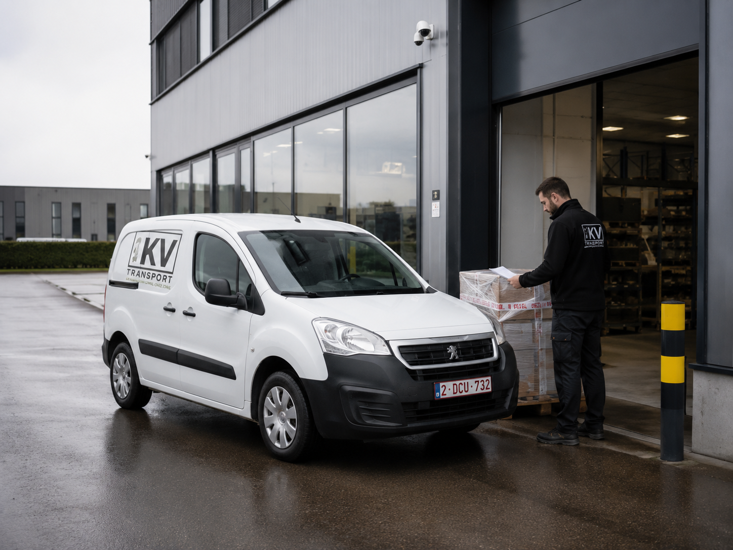 Compact voertuig van KV Transport voor snelle leveringen